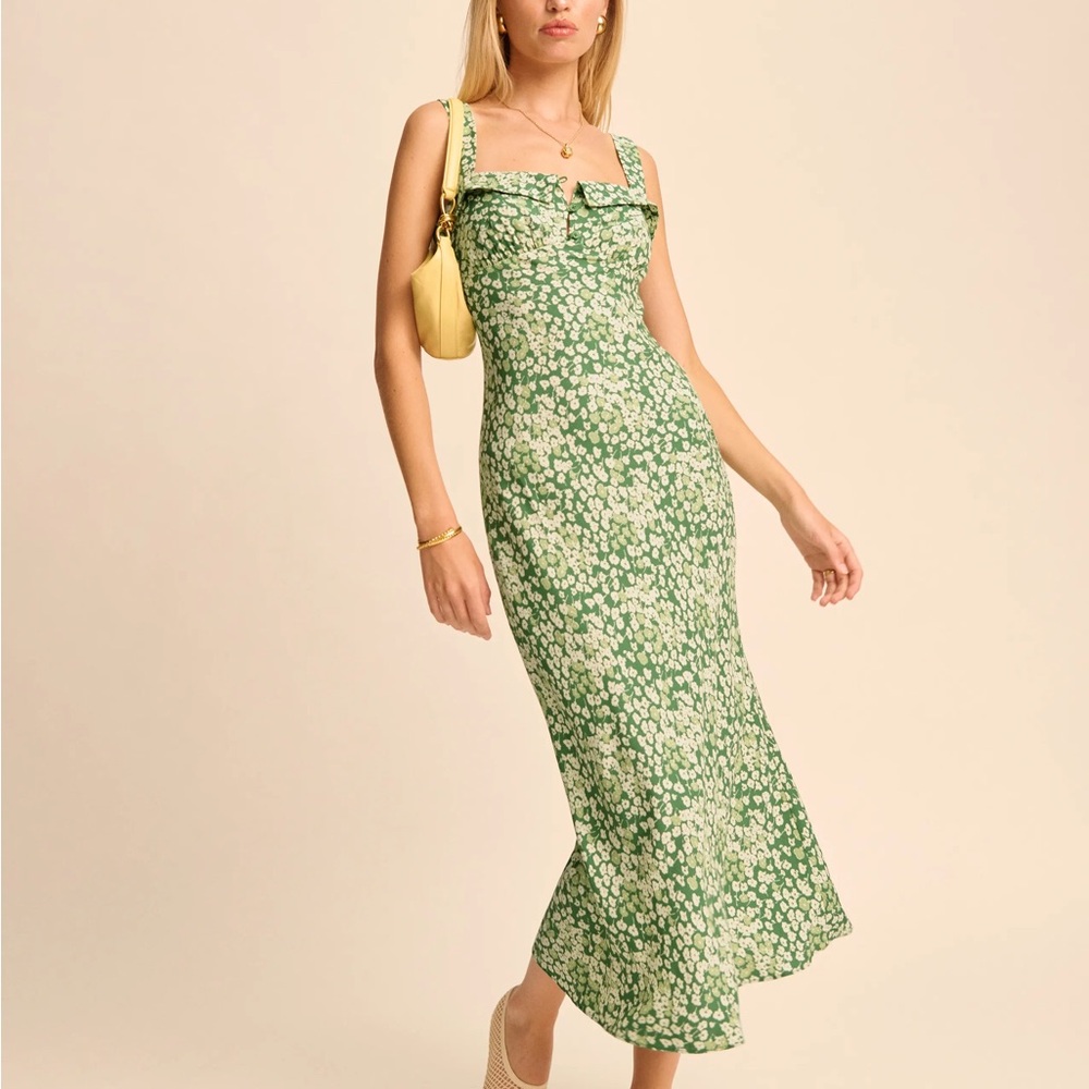 Reformation Green Sundress